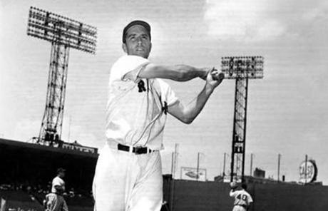 FILE - In this June 4, 1952, file photo, Jim Piersall of the Boston Red Sox poses at Fenway Park in Boston, Ma., before a game against the Cleveland Indians. Piersall, who bared his soul about his struggles with mental illness in his book ?Fear Strikes Out,? has died. The Boston Red Sox, for whom Piersall played for seven of his 17 seasons in the majors, said Piersall died Saturday, June 3, 2017, at a care facility in Wheaton, Ill., after a monthslong illness. (AP Photo/P.J. Carroll, File)
